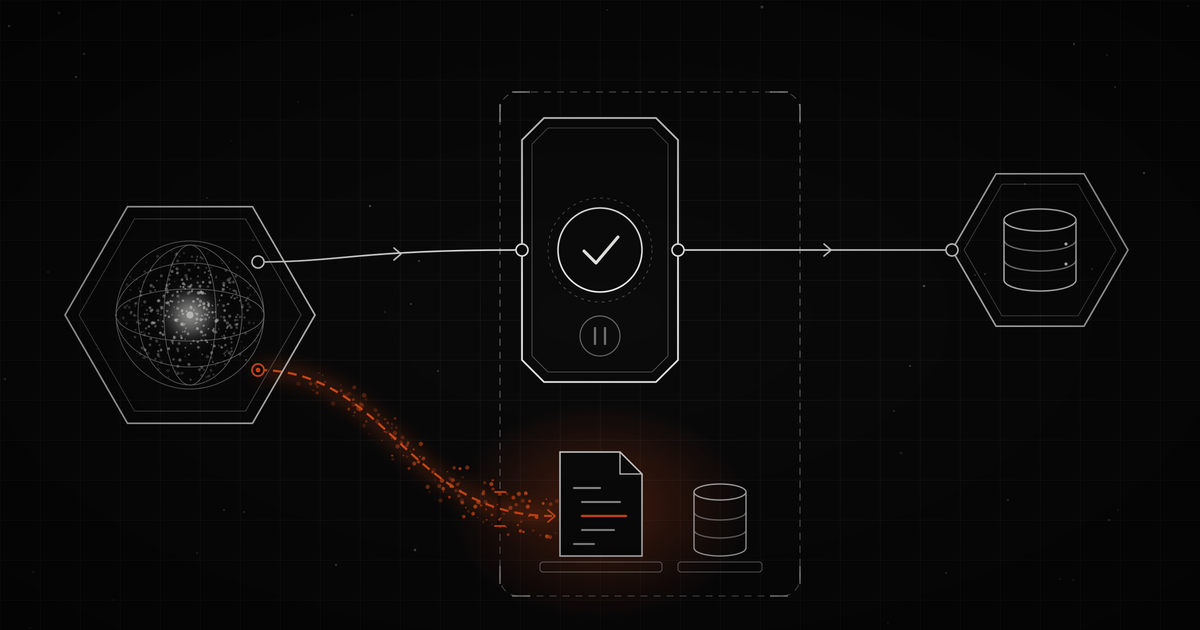 An AI agent's tool call passing through a governance checkpoint while a second path reaches around it to the proxy's own config file